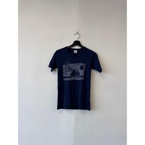 Vintage Pro Action By Campus Shirt Womens XS Blue Beach Graphic Tee 70s Travel‎